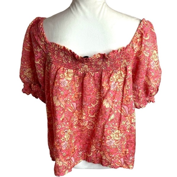 J. Crew Floral Voile Smocked Top - Picture 2 of 9